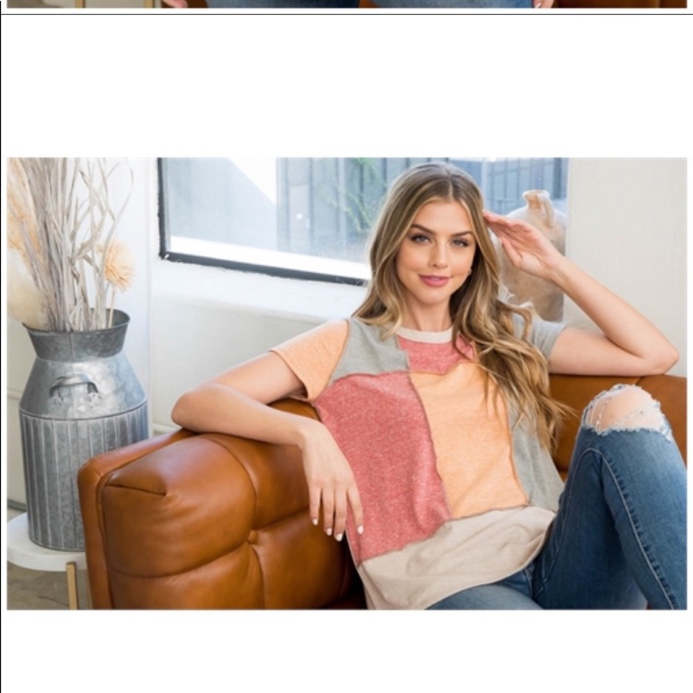 Colorblock Reverse Coverstitch Blouse Prefect for Spring!! - Picture 5 of 5